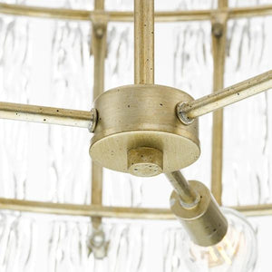 9 Light Gilded Sliver Clear Pressed Glass Modern Organic Style Chandelier Light Fixture 3