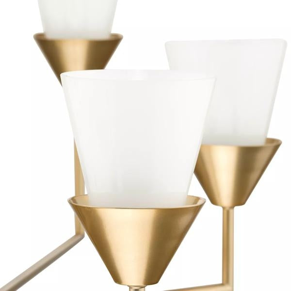 6 Light Soft Gold Gloss Finish Opal Glass Cone Pinellas Collection Chandelier Light Fixture 2