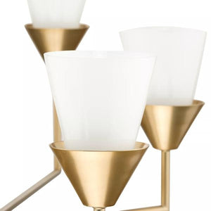 8 Light Soft Gold Gloss Finish Opal Glass Cone Pinellas Collection Chandelier Light Fixture 2