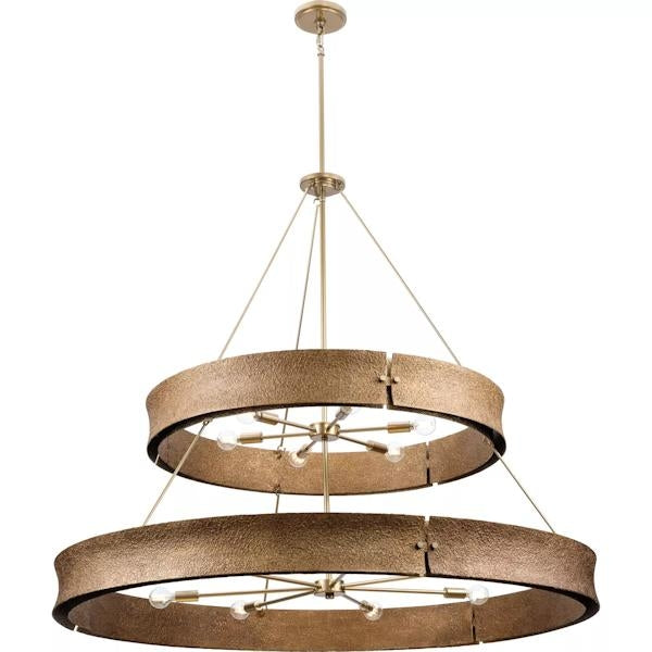 13 Light Soft Gold Foundry Gold Accent Chandelier Light Fixture 3