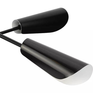 6 Light Matte Black Metal Cone Cornett Collection Chandelier Light Fixture 2