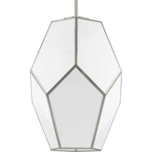 1 Light Brushed Nickel White Art Glass Shade Dimmable Pendant Light Fixture 2