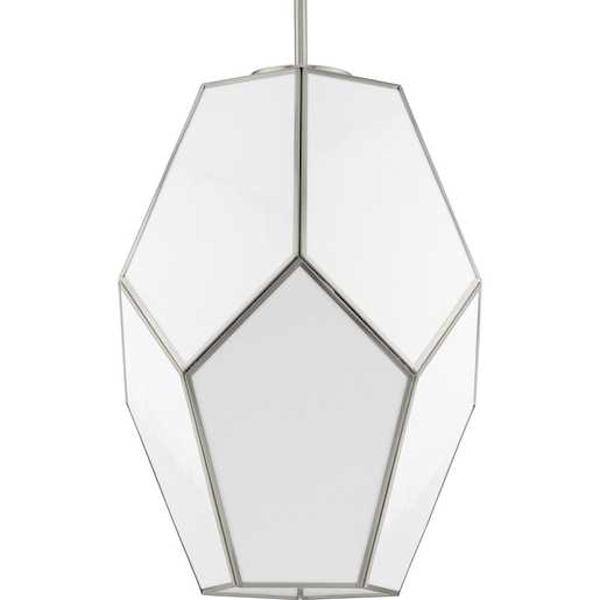 1 Light Brushed Nickel White Art Glass Shade Dimmable Pendant Light Fixture 2