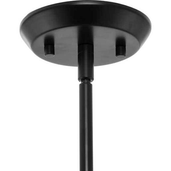 1 Light Matte Black Clear Glass Bell with Opal Glass Shade Pendant Light Fixture 2