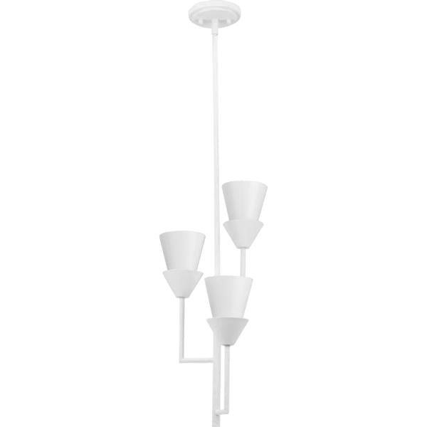 3 Light White Plaster Contemporary Style Pendant Light Fixture 3