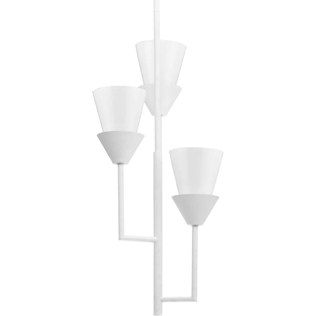 3 Light White Plaster Contemporary Style Pendant Light Fixture 1