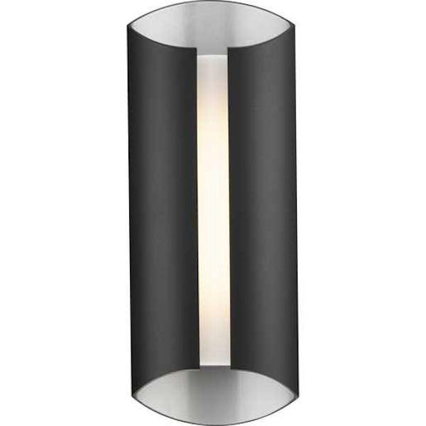 11 watt 120 volt 3000K Natural White Black Finish Etched Glass Half Cylinder LED Wall Light Fixture 3