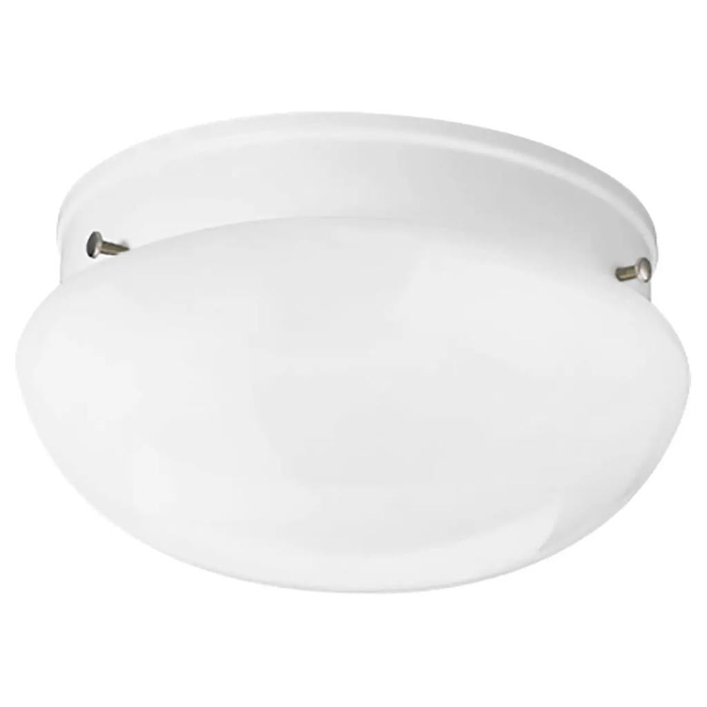 1 Light White Finish White Glass Bowl Ceiling Light Fixture 1