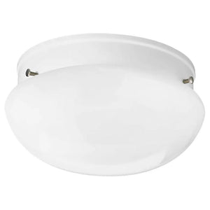 1 Light White Finish White Glass Bowl Ceiling Light Fixture 1