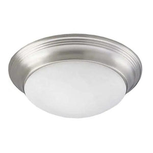 1 Light 120 volt Brushed Nickel Alabaster Glass Bowl Ceiling Light Fixture 1