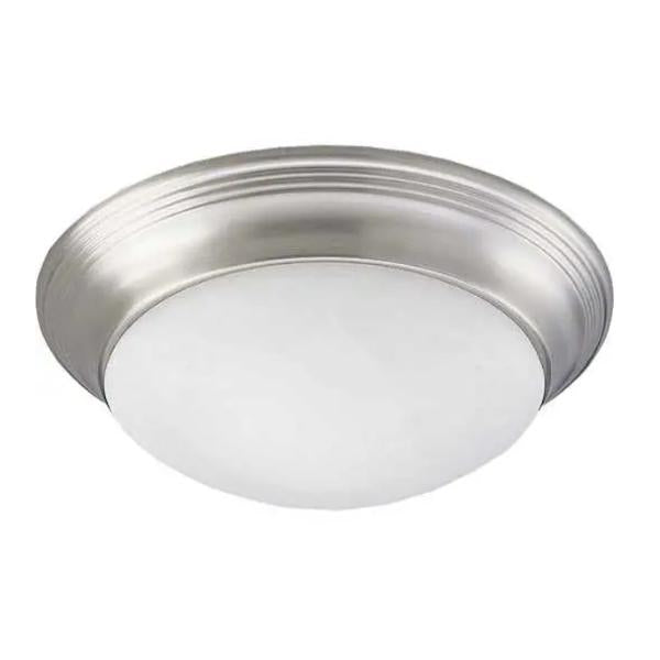 1 Light 120 volt Brushed Nickel Alabaster Glass Bowl Ceiling Light Fixture 1