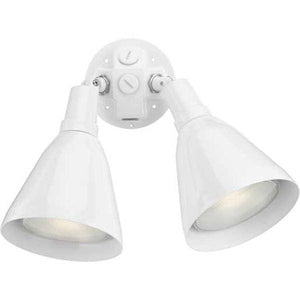 2 Light White Adjustable Swivel Flood Light 1