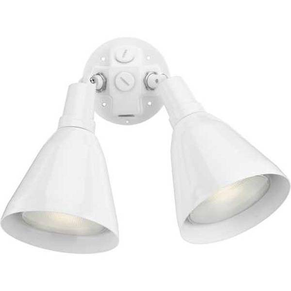 2 Light White Adjustable Swivel Flood Light 1