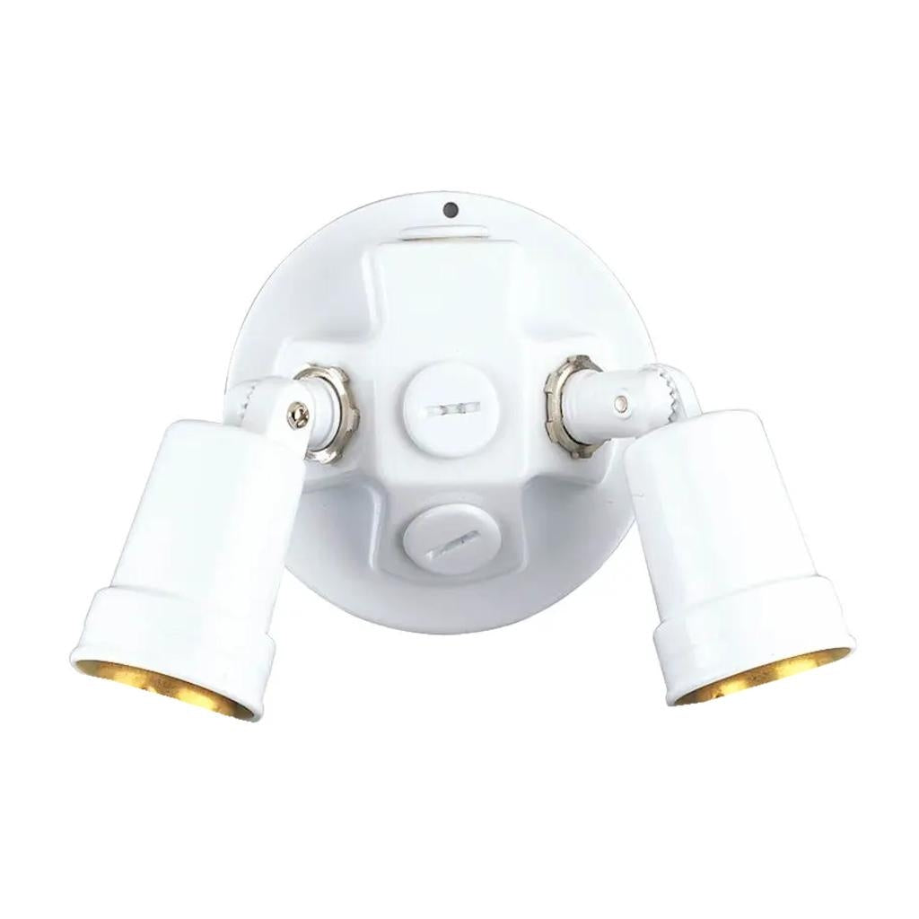 2 Light White Adjustable Swivel Flood Light 1