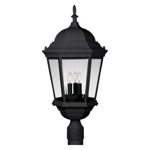 3 Light Black with Clear Beveled Glass Wall Light Fixture 1