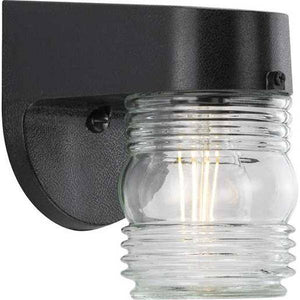 1 Light Black with Clear Glass Shade Wall Light Fixture 1