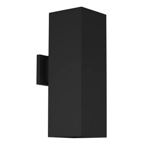 2 Light Black Finish Square Up/Down Wall Light Fixture 1