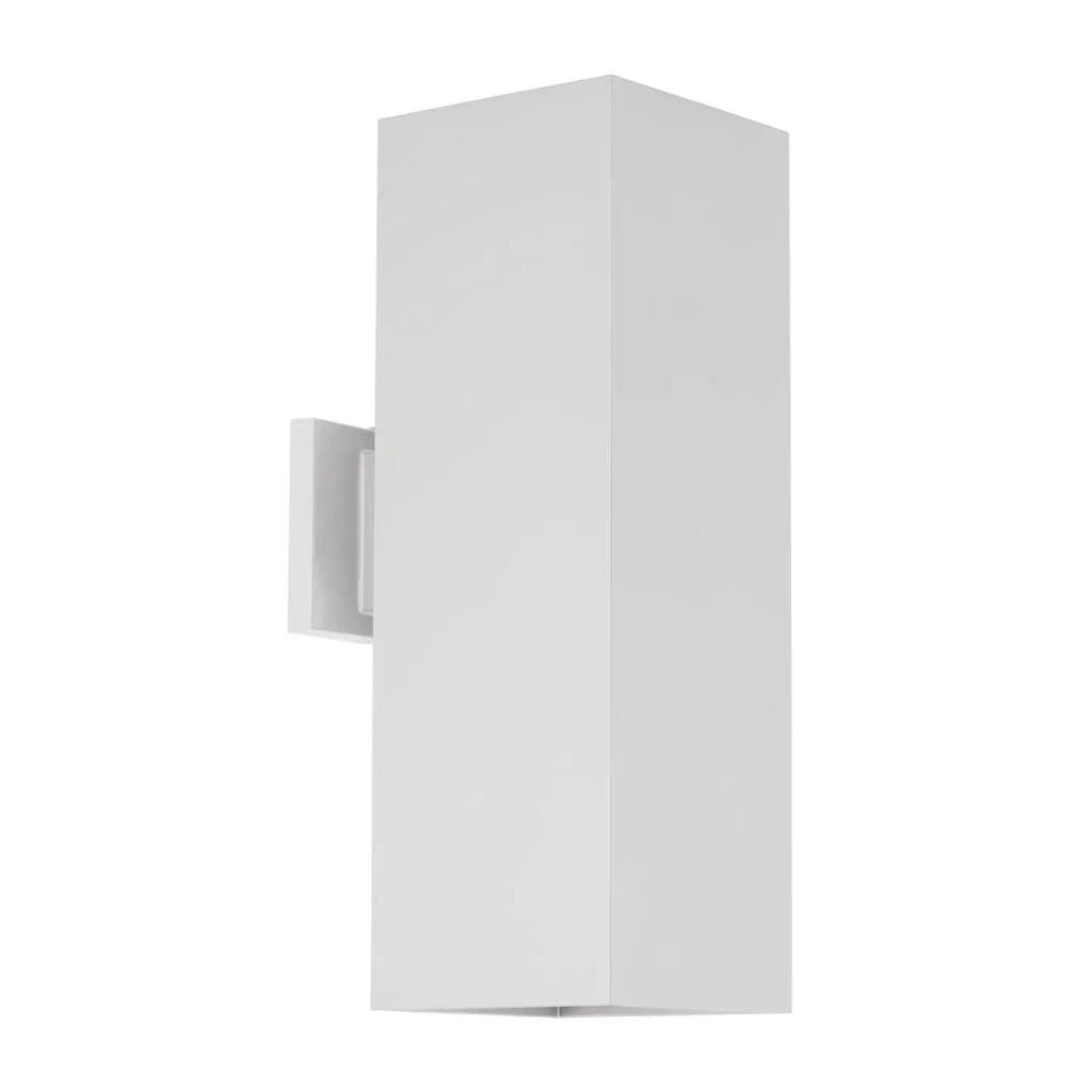 2 Light White Finish Square Up/Down Wall Light Fixture 1