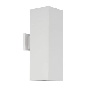 2 Light White Finish Square Up/Down Wall Light Fixture 1