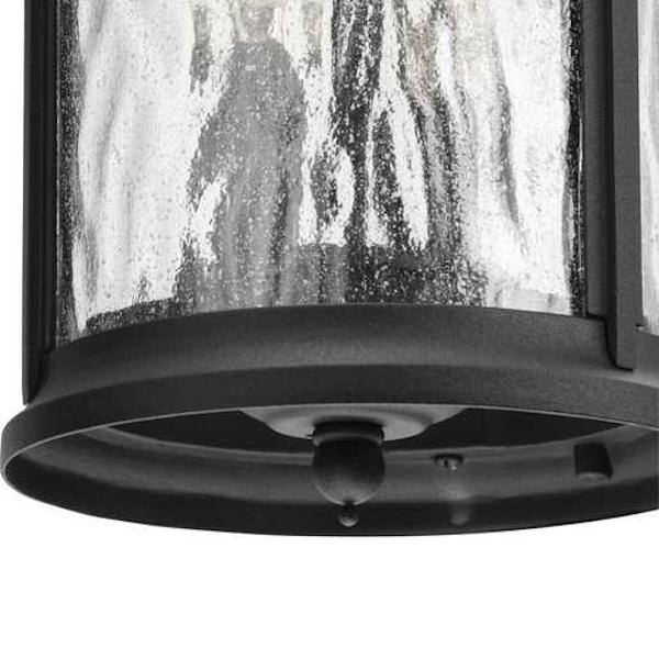 2 Light Black with Clear Curved Seeded Glass Ashmore Wall Light Fixture 3