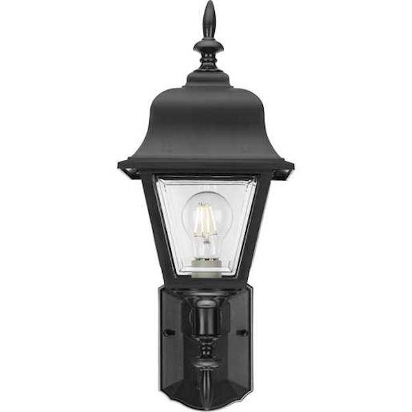 1 Light Black with Clear Beveled Acrylic Wall Light Fixture 2
