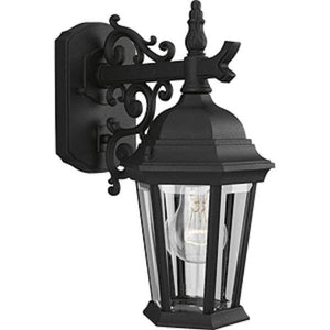 1 Light Black with Clear Beveled Glass Wall Light Fixture 1