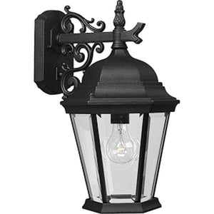 1 Light Black with Clear Beveled Glass Wall Light Fixture 1