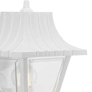 1 Light White with Clear Beveled Glass Mansard Wall Light Fixture 2