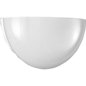 1 Light White Glass Quarter Sphere Sconce Light Fixture 1