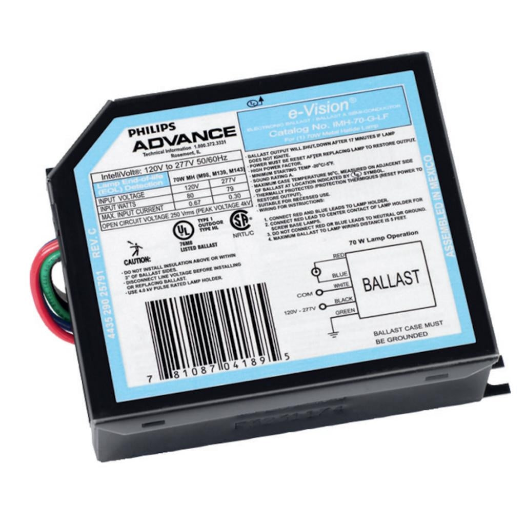 1 Lamp 70 watt 120/277 volt Electronic HID Ballast 1