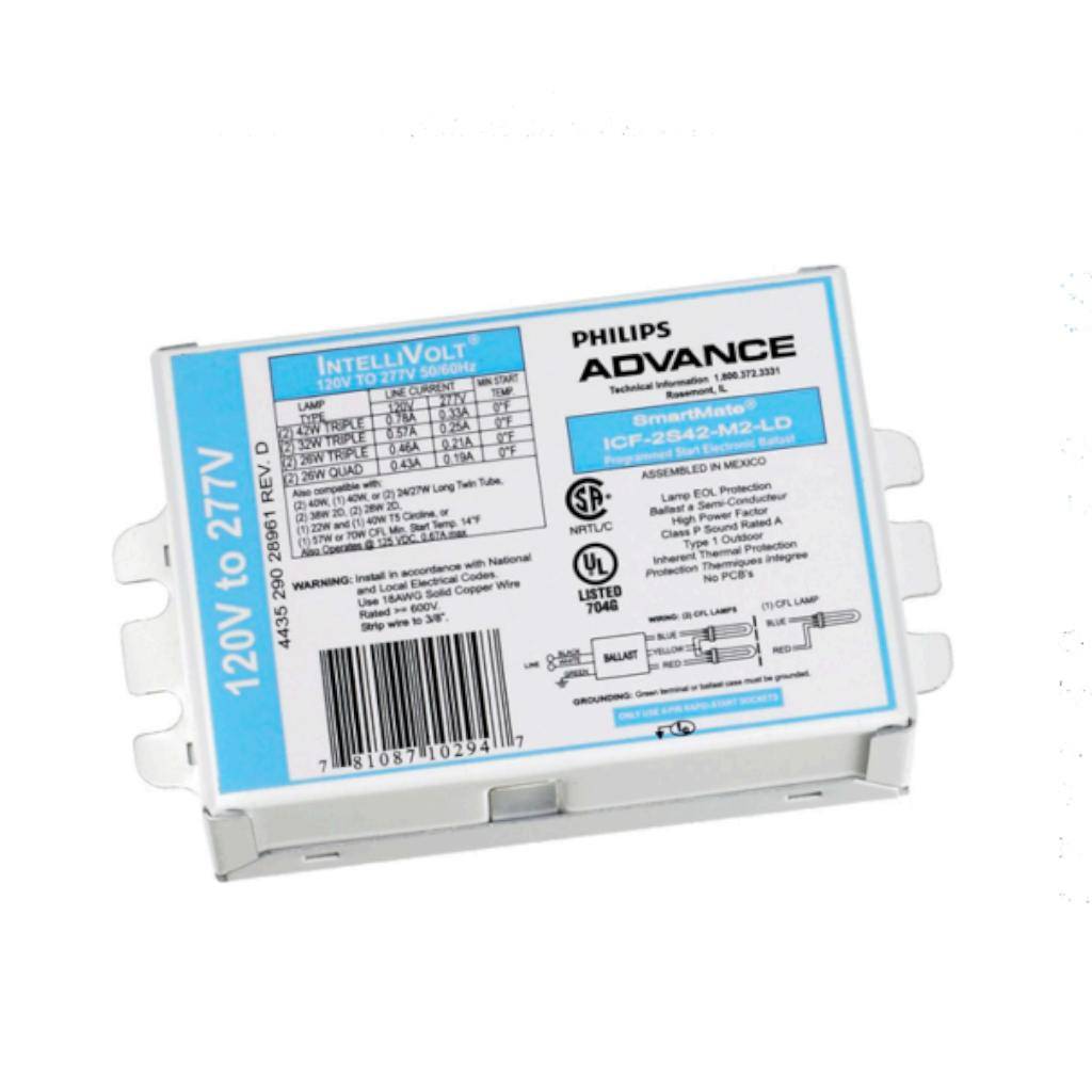 2 Lamp 26 watt 120/277 volt Compact Fluorescent Ballast 1