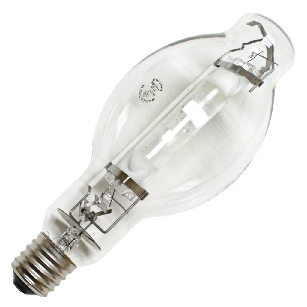 1,000 watt  BT37 Mogul Screw Base 3700K Natural White Clear Metal Halide 1