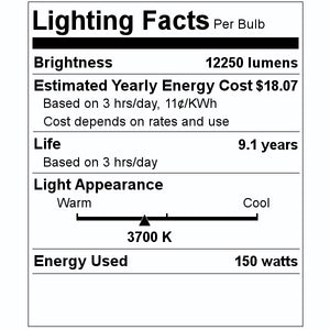 150 watt BD17 Medium Screw Base Natural White Clear Metal Halide 2