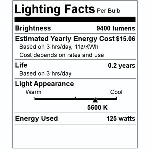 125 watt 80 volt 5600K Metal Halide 2