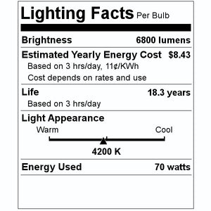 70 watt ED17 Medium Screw Base 4200K Cool White Clear Metal Halide 2
