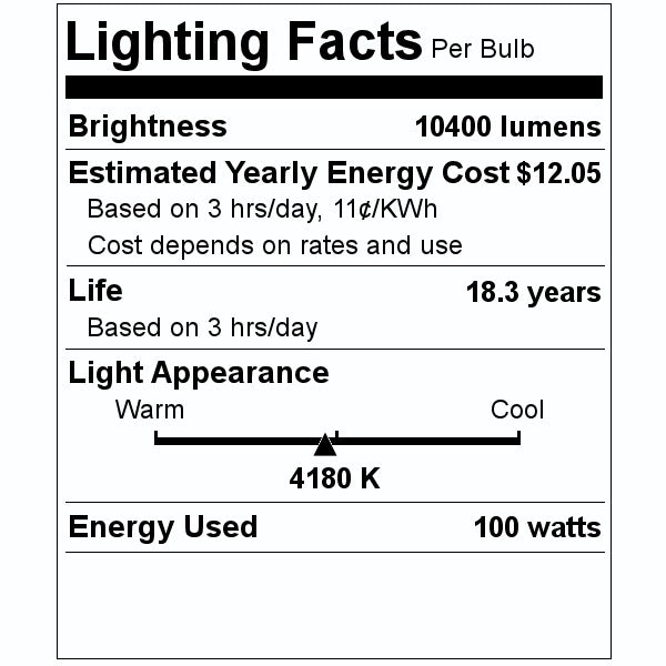 100 watt ED23.5 Mogul Screw Base 4370K Cool White Clear Metal Halide 2