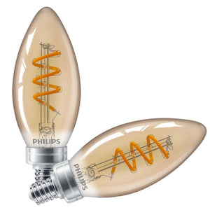 3.5 watt 120 volt B11 Candelabra Screw Base 2000K Amber Dimmable LED (2 Pack) 1