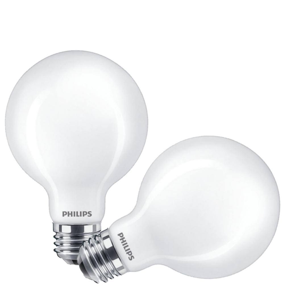 3.5 watt 120 volt G25 Medium Screw Base 2,200K-2,700K Warm Glow Dimmable LED (2 Pack) 1