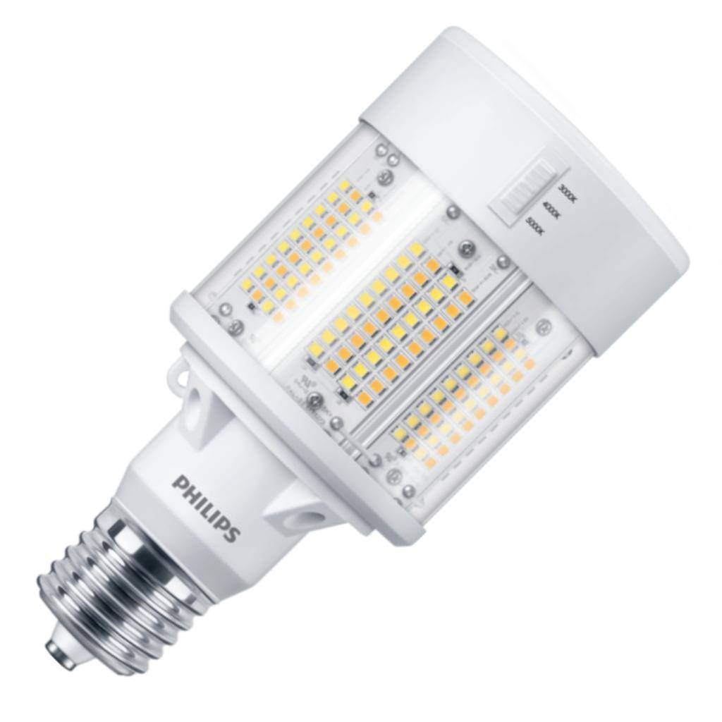 115 watt 120/277 volt Corn Cob Exclusionary Mogul Screw Base CCT Selectable LED Light Bulb 1