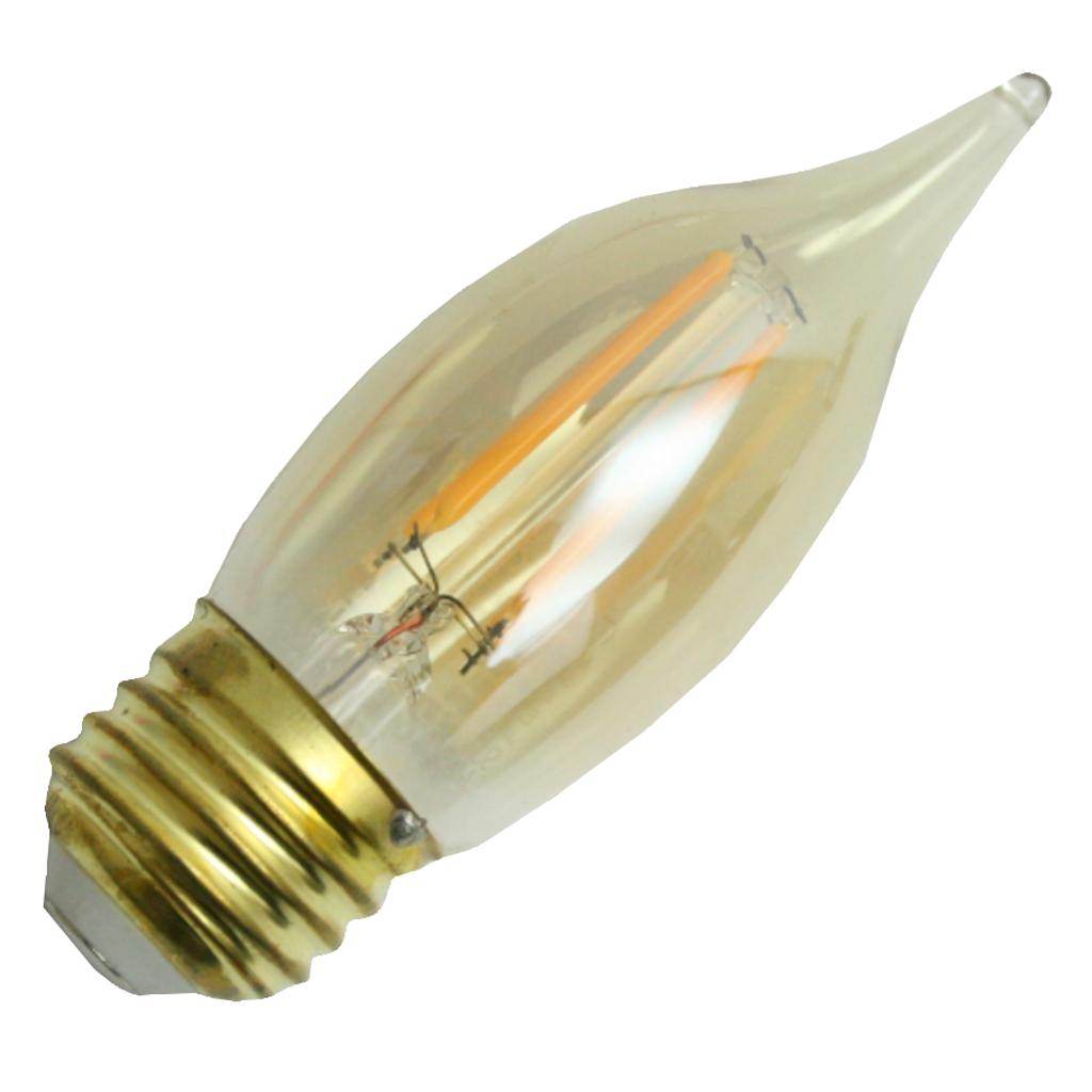 5 watt 120 volt C11 Medium Screw Base 2200K Warm White Dimmable LED Filament 1