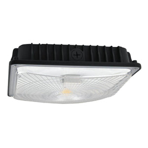 59 watt 120/277 volt 5000K Daylight Black Dimmable LED Canopy Fixture with Motion Sensor 1