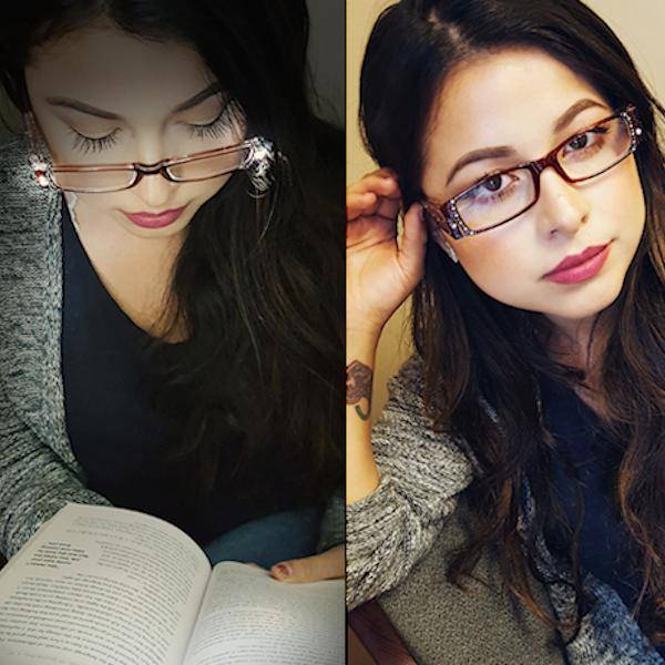 LED Zebra Frame +2.00 Lighted Reading Glasses 2