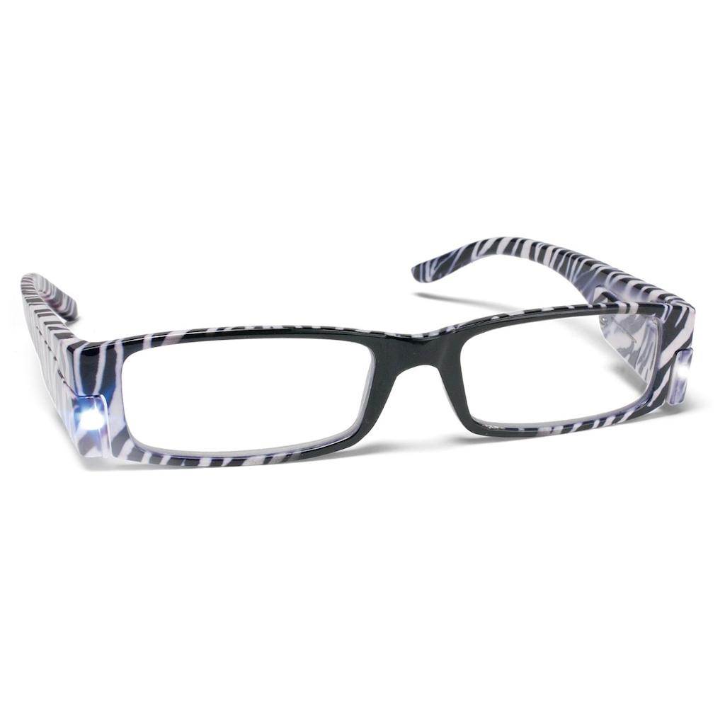 LED Zebra Frame +2.50 Lighted Reading Glasses 1
