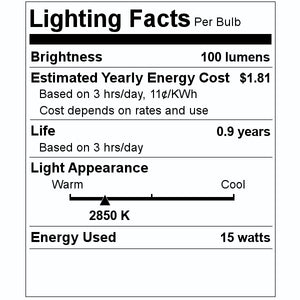 15 watt 120 volt A15 Medium Screw Base 2850K Warm White Frosted Tuff Skin 2