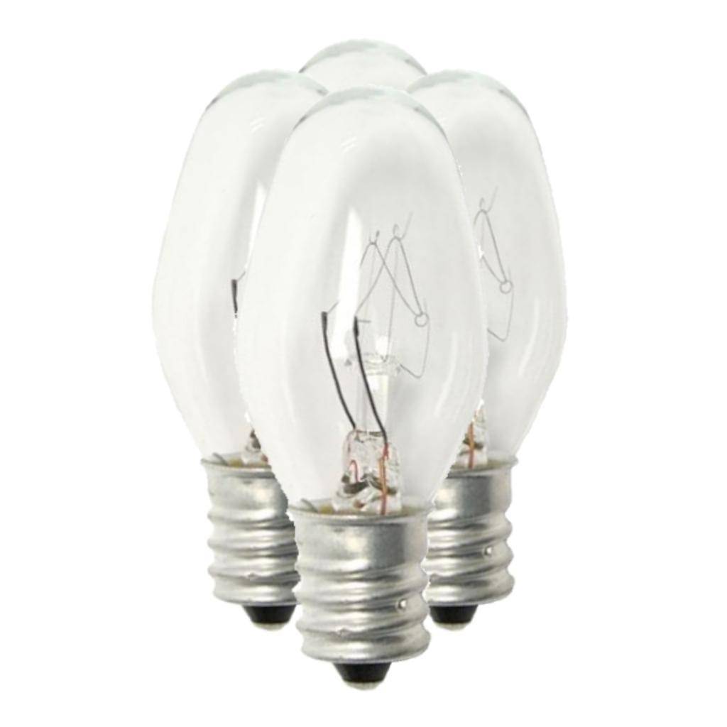 4 watt 120 volt C7 Candelabra Screw Base Clear Night Light (4 pack) 1