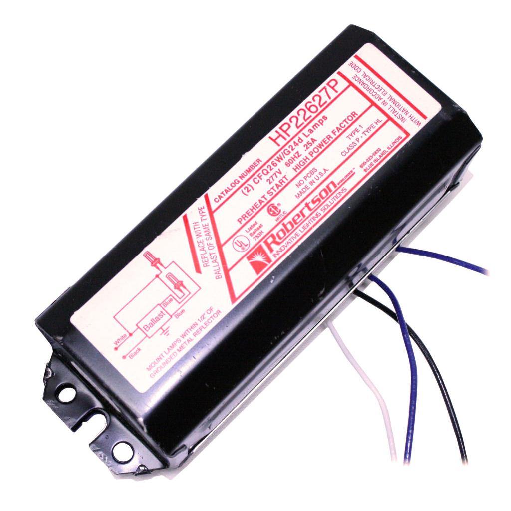2 Lamp 26 watt 277 volt CFL Ballast 1