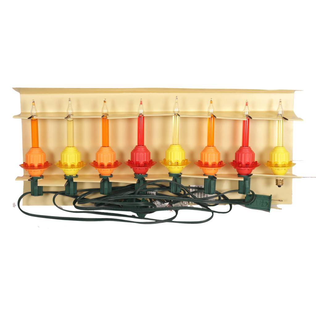 7 Light Candelabra Screw Base Multi-Color Fall Bubble Light Set 1