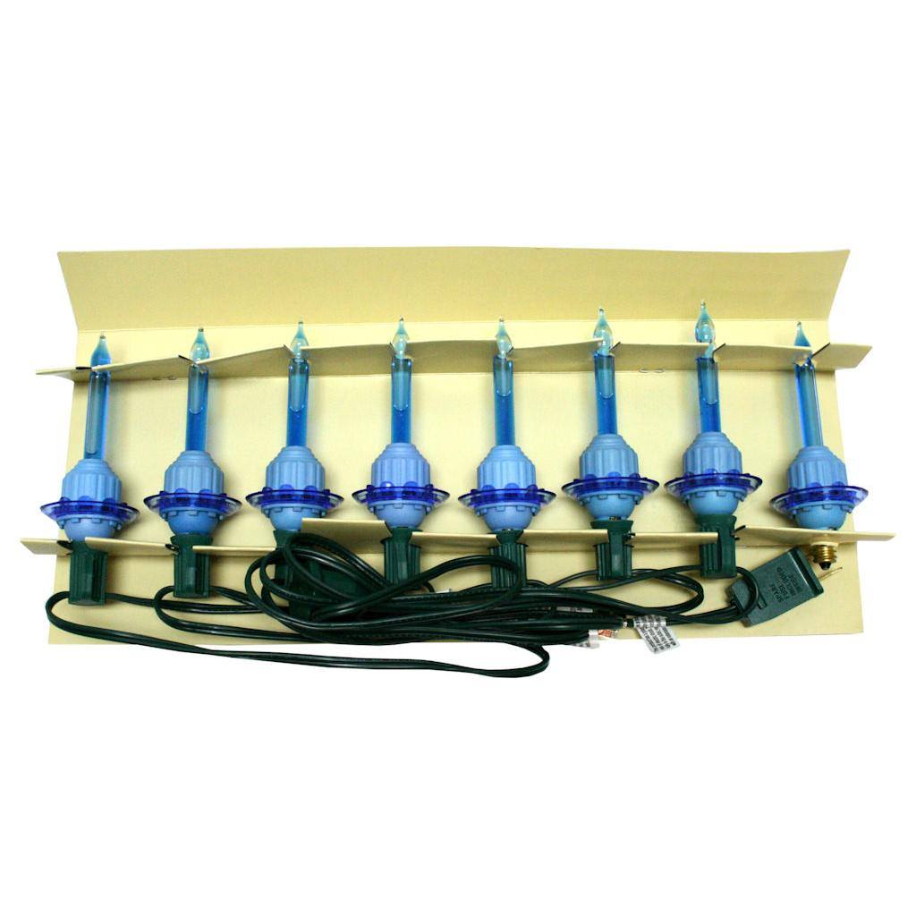 7 Light Blue Bubble Light Set 1