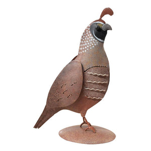 8" Grey/Brown Quail Male Decor 1