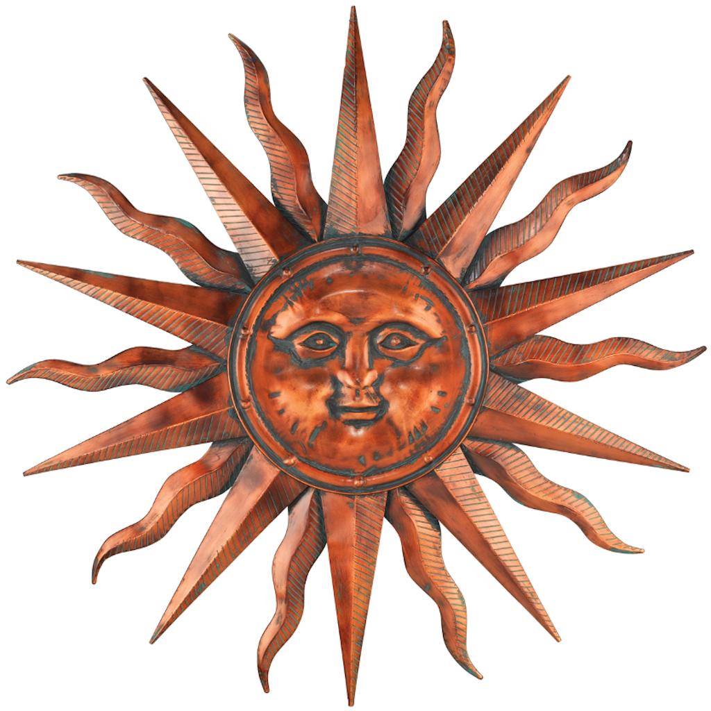 40" Copper Patina Sun Wall Decor 1